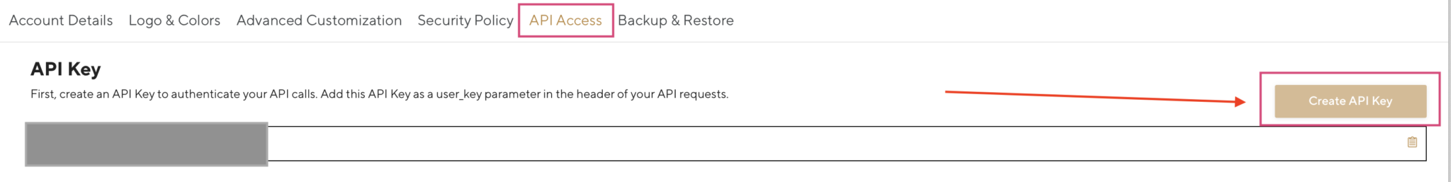 Create API Key