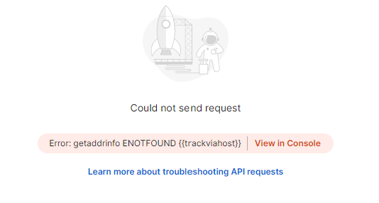 TrackVia Host not found error